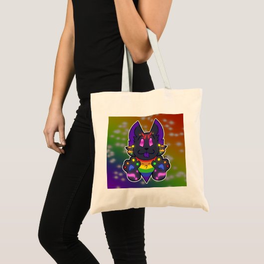 Regenboogkat Tote Bag (Voorkant (product))
