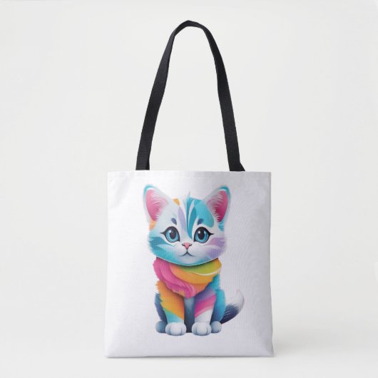regenboogkat tote bag (Voorkant)
