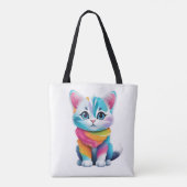 regenboogkat tote bag (Achterkant)