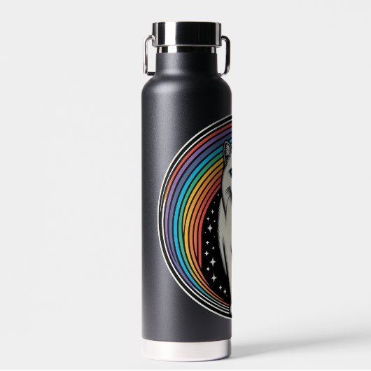 regenboogkat waterfles (Voorkant)