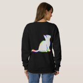 Regenboogkat, witte vulling, binnentekst trui (Achterkant volledig)