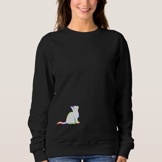 Regenboogkat, witte vulling, binnentekst trui (Voorkant)