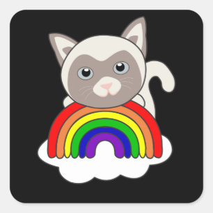 Regenboogkatjes met zoete katten voor kinderen Sia Vierkante Sticker