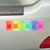 Regenboogkatten Bumpersticker (Op auto)