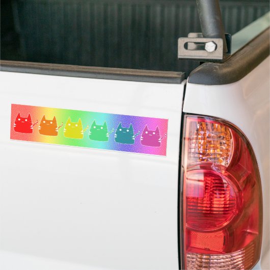 Regenboogkatten Bumpersticker (Op Truck)