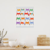 Regenboogkatten Minimalistische Wandkunst - Cute C Poster (Keuken)
