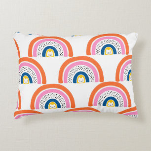 Regenboogkatten naadloos kinder patroon. Handteken Accent Kussen