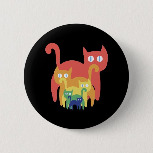 Regenboogkatten Ronde Button 5,7 Cm (Voorkant)