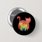 Regenboogkatten Ronde Button 5,7 Cm (Voorkant /achterkant)