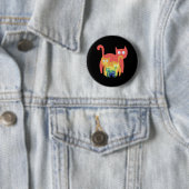 Regenboogkatten Ronde Button 5,7 Cm (In situ)