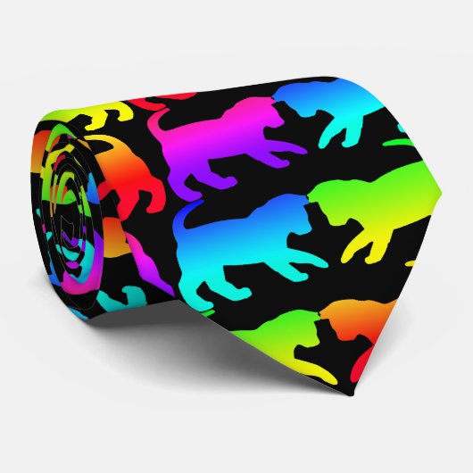 RegenboogKatten Stropdas (Opgerold)