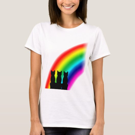 Regenboogkatten T-shirt (Voorkant)