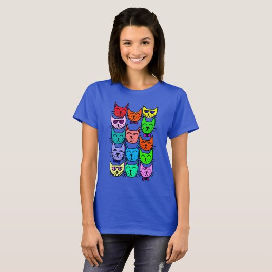 Regenboogkatten T-shirt (Voorkant volledig)