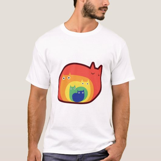 Regenboogkatten  t-shirt (Voorkant)