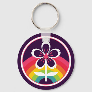 regenboogkers bloesem sleutelhanger