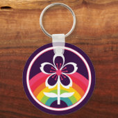 regenboogkers bloesem sleutelhanger (Voorkant)