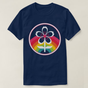 regenboogkers bloesem t-shirt