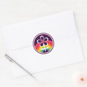 regenboogkersen bloesems sleutelhanger ronde sticker (Envelop)