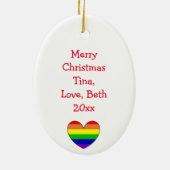 Regenboogkerst LGBTQ Keramisch Ornament (Achterkant)