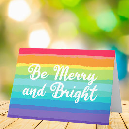 Regenboogkerst zijn Merry en Bright Gay Pride Feestdagen Kaart