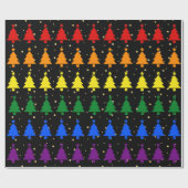 Regenboogkerstbomen LGBTQIA Cadeaupapier (Vlak)