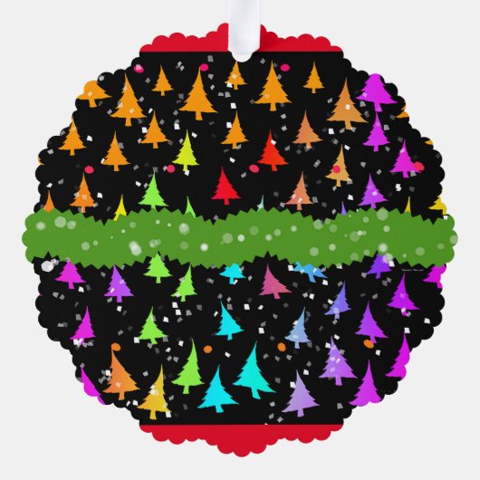 Regenboogkerstbomen Ornament Kaart (Achterkant)