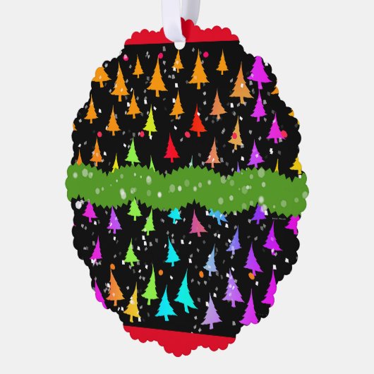 Regenboogkerstbomen Ornament Kaart (Links)
