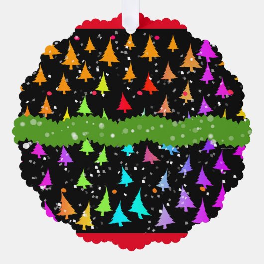 Regenboogkerstbomen Ornament Kaart (Voorkant)