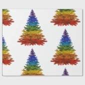 regenboogkerstboom cadeaupapier (Vlak)