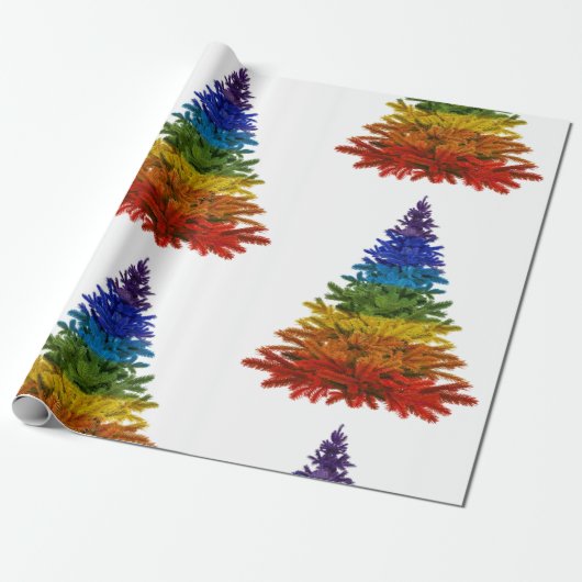 regenboogkerstboom cadeaupapier (Uitgerold)