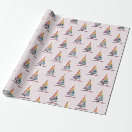 Regenboogkerstboom Cadeaupapier