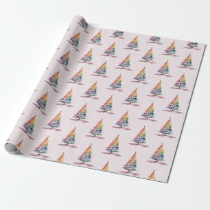 Regenboogkerstboom Cadeaupapier