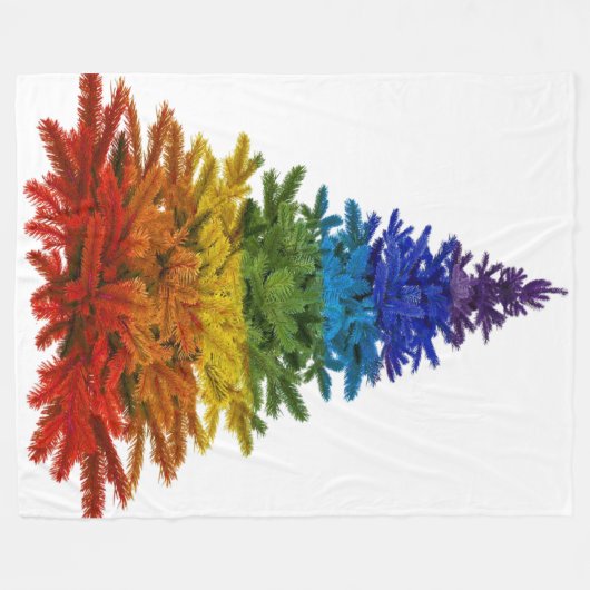regenboogkerstboom fleece deken (Voorkant (Horizontaal))