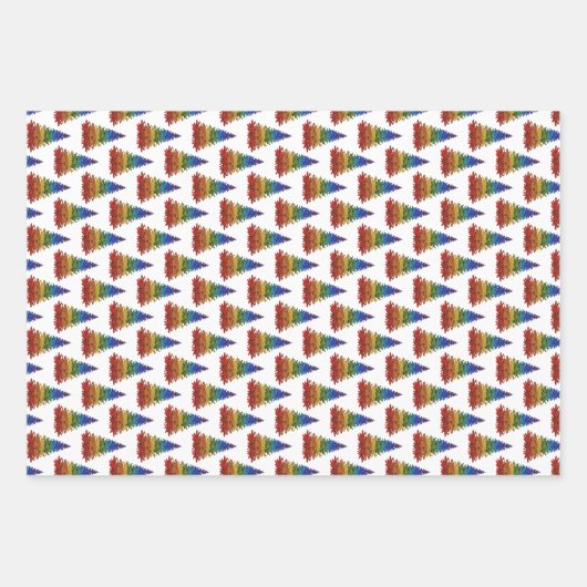 Regenboogkerstboom Inpakpapier Vel (Voorkant)