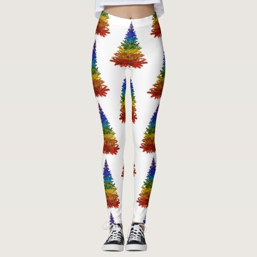regenboogkerstboom leggings (Voorkant)