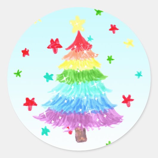 Regenboogkerstboom LGBT Pride Stickers (Voorkant)