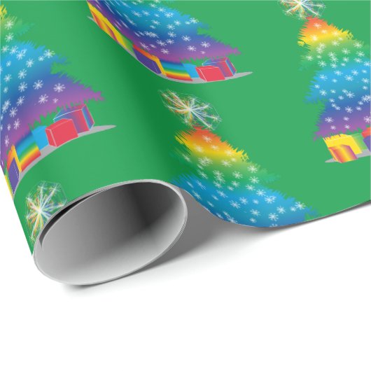Regenboogkerstboom LGBTQ Pride Wrapping Paper Cadeaupapier (Rol Hoek)