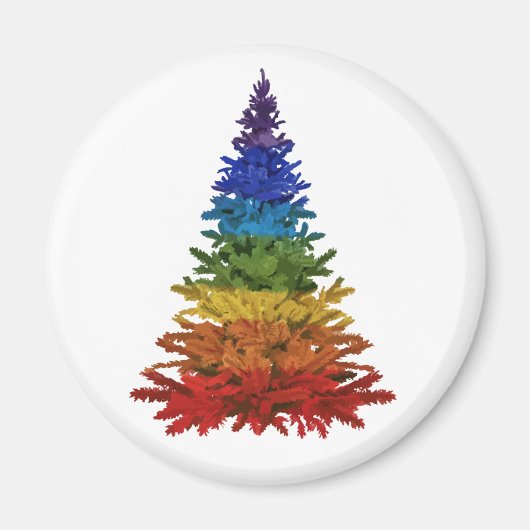 Regenboogkerstboom Magnet (Voorkant)