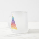 Regenboogkerstboom Matglas Koffiemok (Voorkant links)