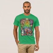 Regenboogkerstboom met garneringen T-shirt (Voorkant volledig)