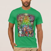Regenboogkerstboom met garneringen T-shirt (Voorkant)