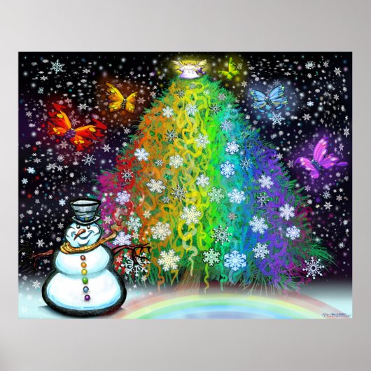 Regenboogkerstboom Poster (Voorkant)
