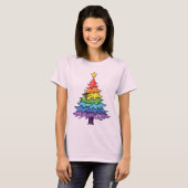 Regenboogkerstboom T-shirt (Voorkant volledig)