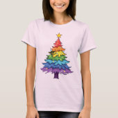 Regenboogkerstboom T-shirt (Voorkant)