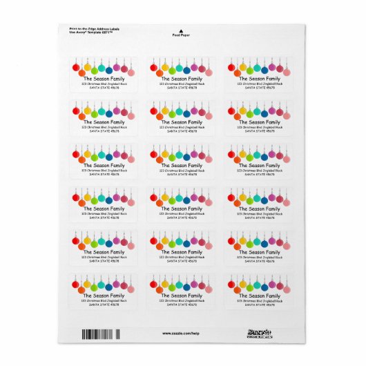 Regenboogkerstbubbels Etiket (Full Sheet)