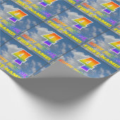 RegenboogKijk "4" & "HAPPY BIRTHDAY", Wolken, Sky Cadeaupapier (Hoek)