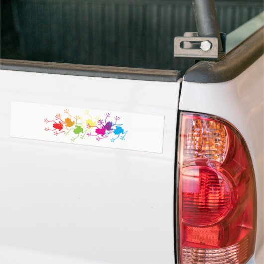 Regenboogkikkers Bumpersticker (Op Truck)