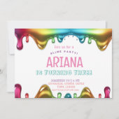 Regenboogkinderen 3e Slijm Verjaardagsfeestje Kaart (Voorkant)