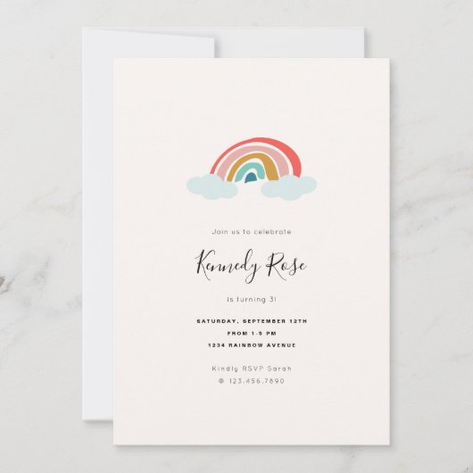 Regenboogkinderen Birthday Party Kaart (Voorkant)