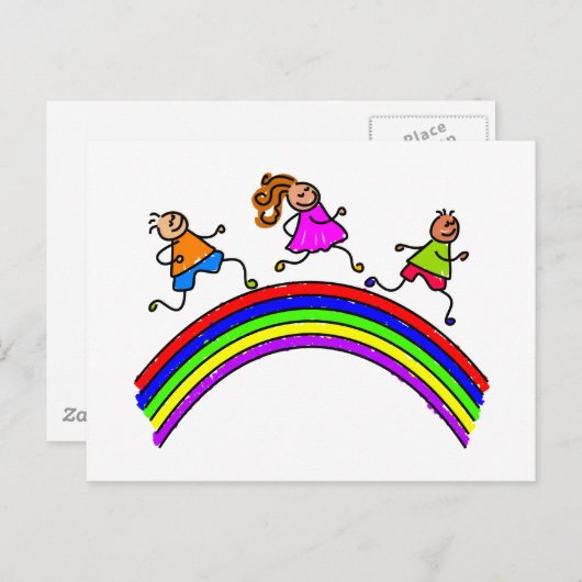 RegenboogKinderen Briefkaart (Voorkant / Achterkant)